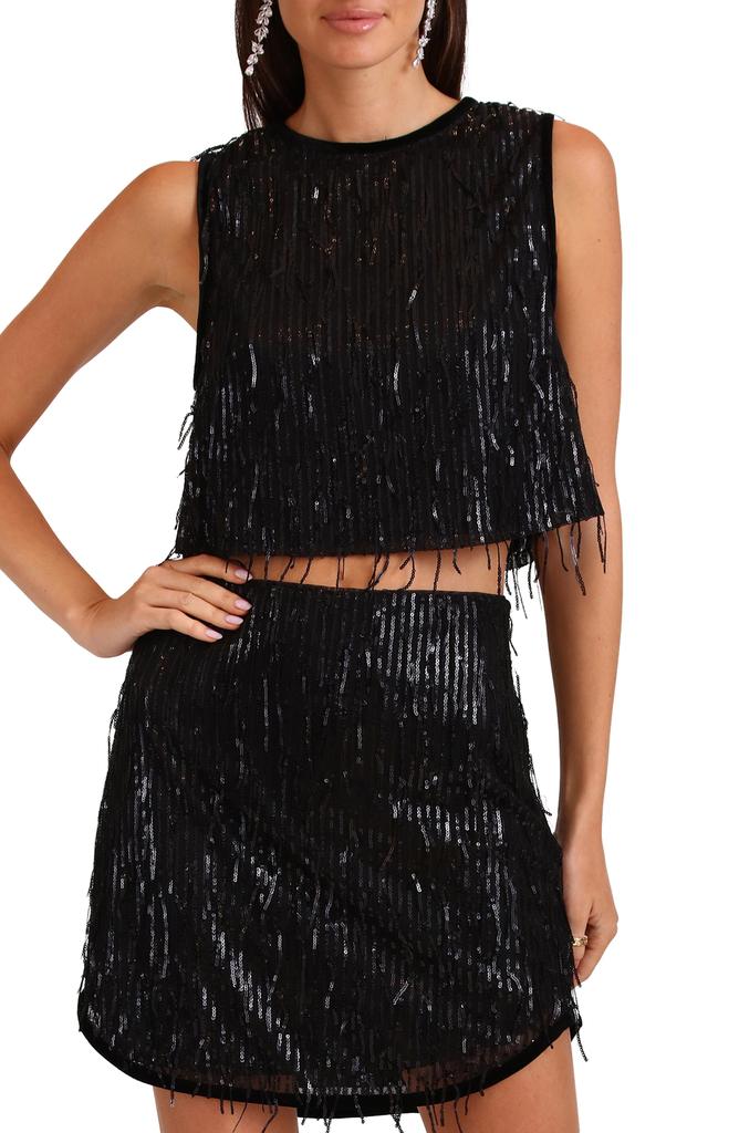 Avec Les Filles Sequin Tank Top