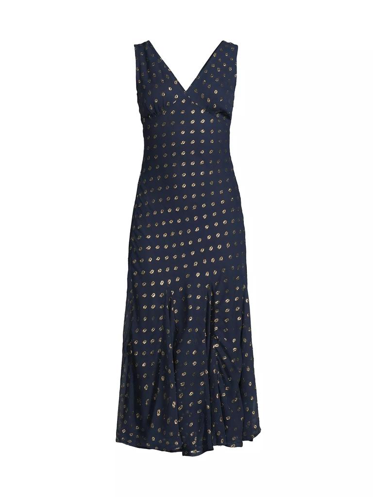 Ciao Lucia Clarette Metallic Dot Sleeveless Midi-Dress