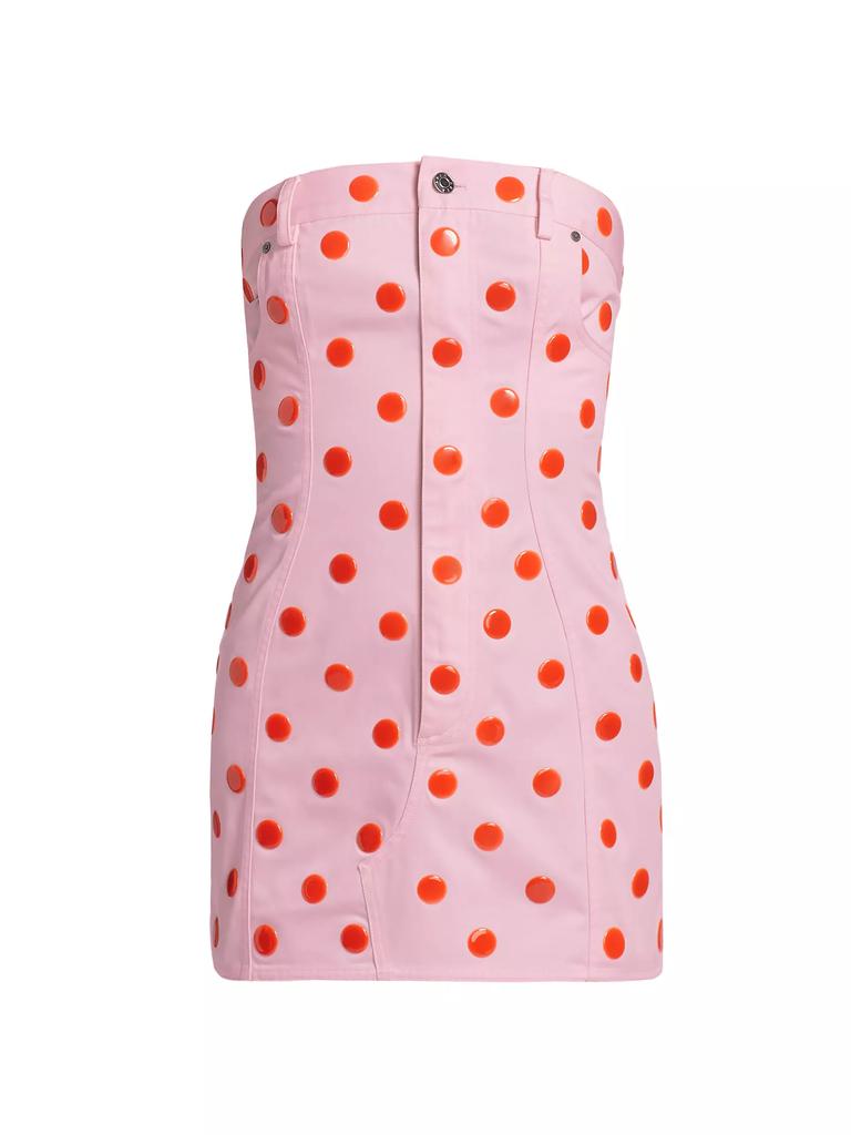 Area Polka Dot Strapless Minidress