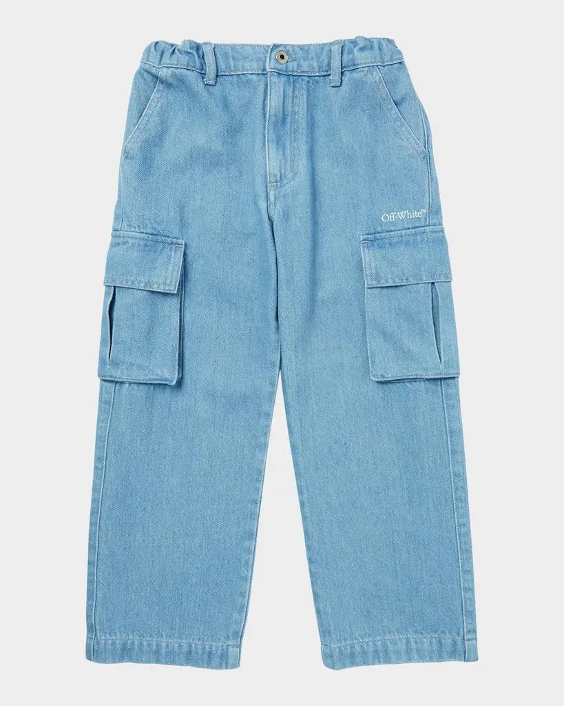 Off-White Boy's Diag Sketch Denin Cargo Pants, Size 4-12