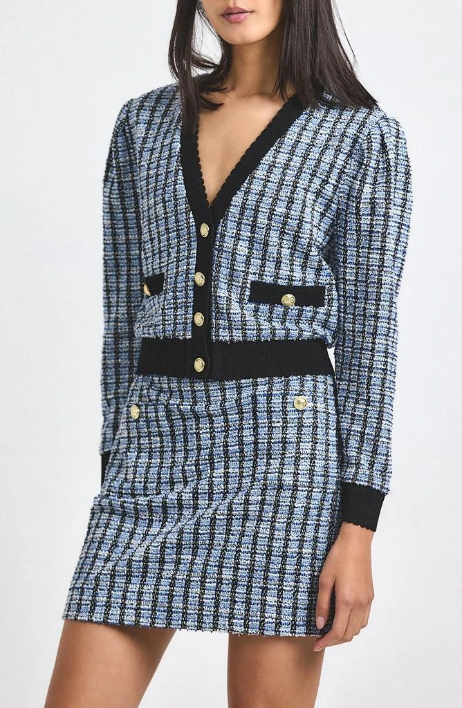 Derek Lam Metallic Tweed Knit Cardigan