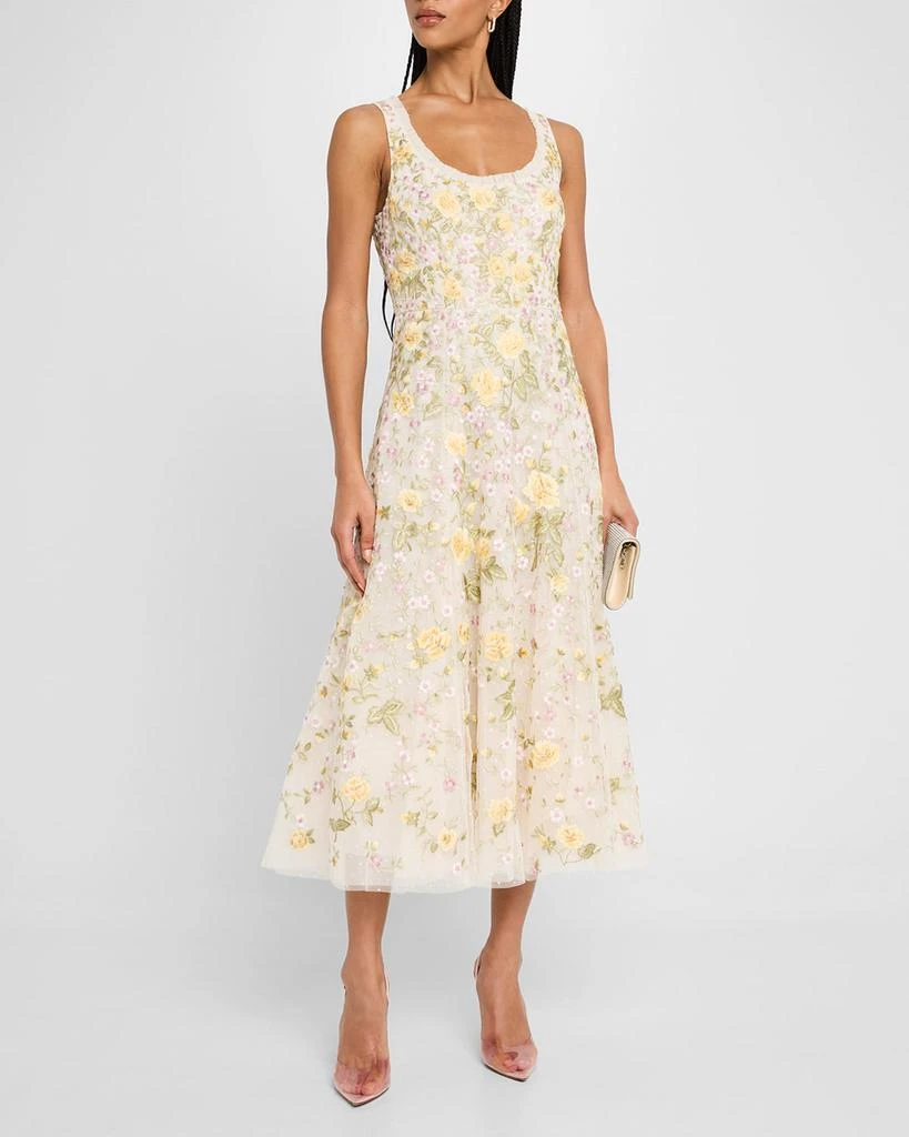 Needle & Thread Embroidered Florine Scoop-Neck Ballerina Dress 2