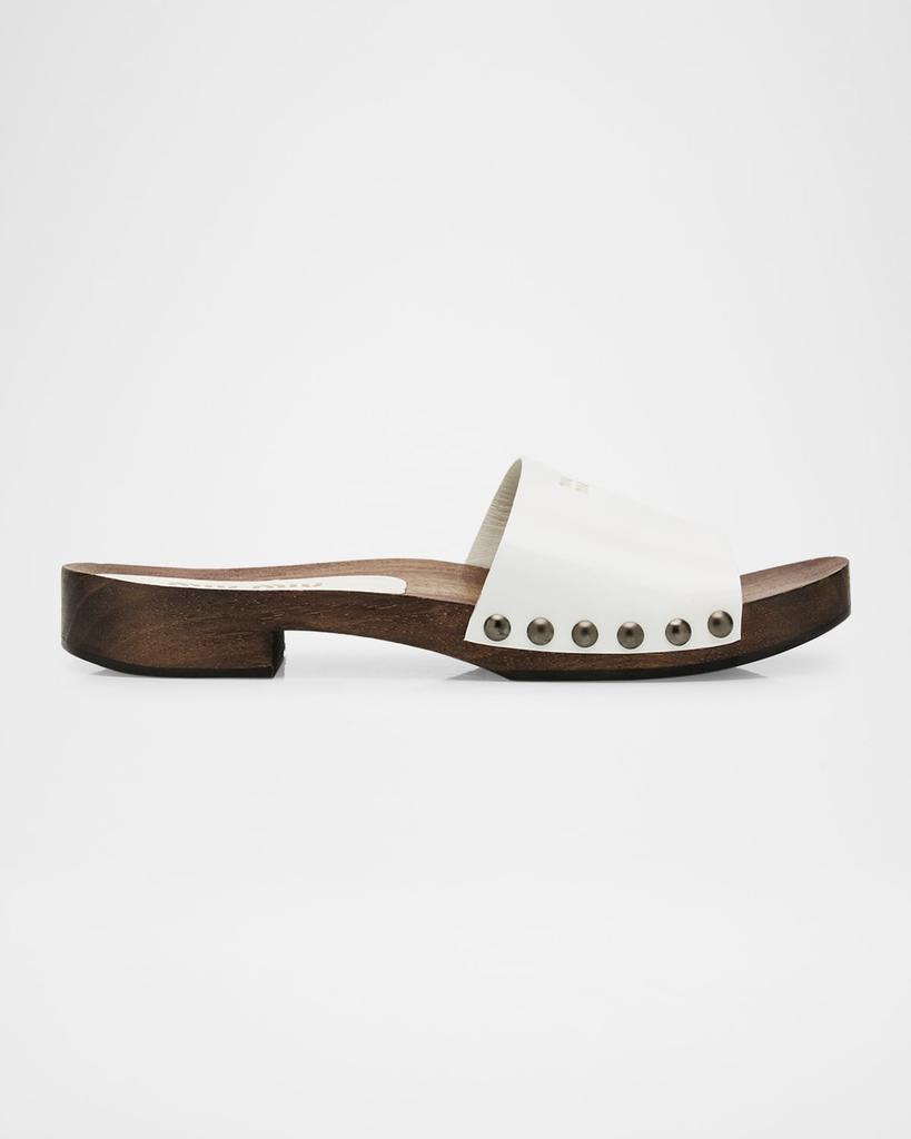 Miu Miu Miu Miu Logo-Printed Slides - Slippers - Compare