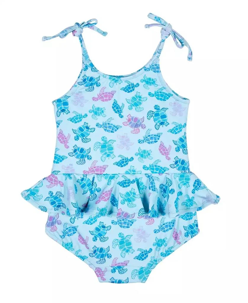 Florence Eiseman Little Girls Turtle Print Skirted Swimsuit 2