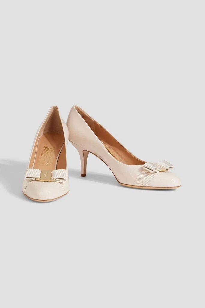 Salvatore Ferragamo Carla 70 bow-detailed patent-leather pumps 2