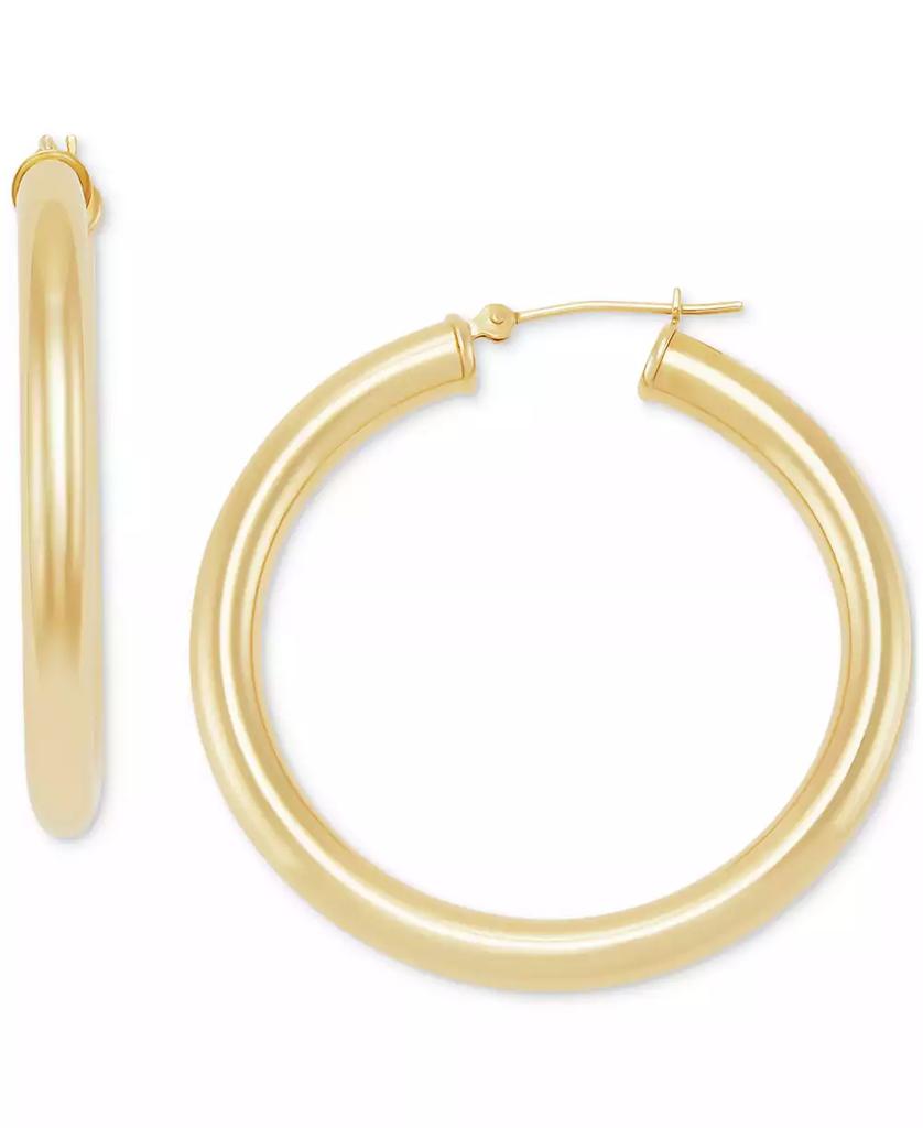 Macy's Polished Tube Hoop Earrings (40mm) in 14k Yellow Gold or 14k White Gold