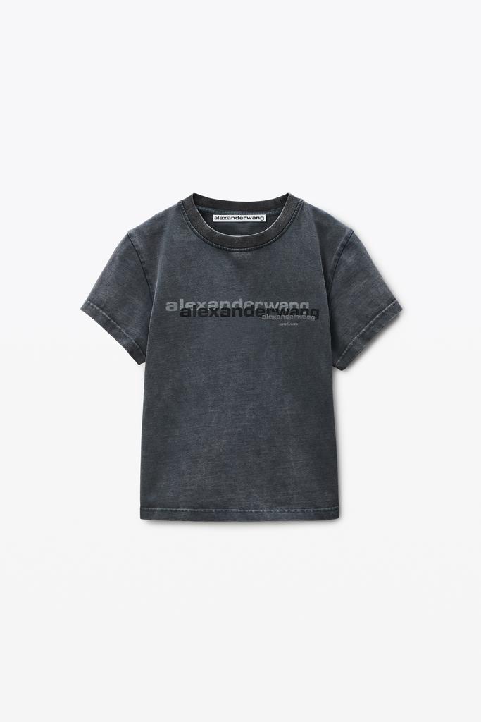 Alexander Wang Black Cotton Shrunken Logo Tee