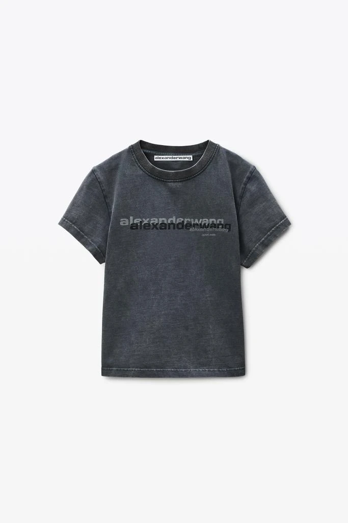 Alexander Wang Black Cotton Shrunken Logo Tee 2
