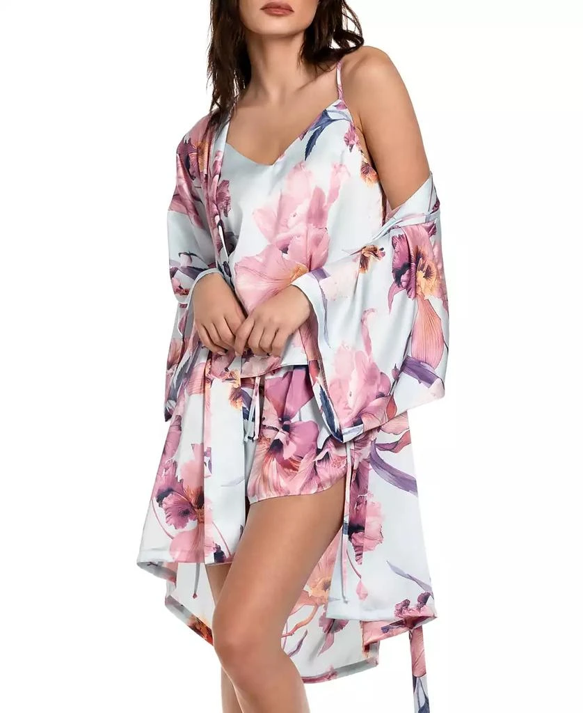 Midnight Bakery Women's Haven Floral Satin Wrap Robe 5
