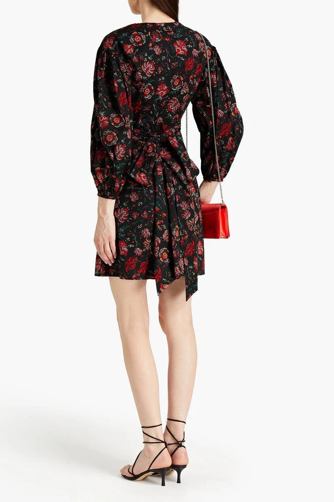 Diane von Furstenberg Barbe pleated floral-print cotton-blend poplin mini wrap dress 3