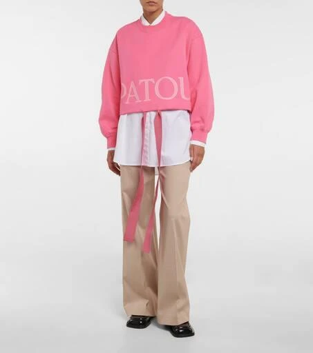 PATOU Cropped cotton jersey sweater 2