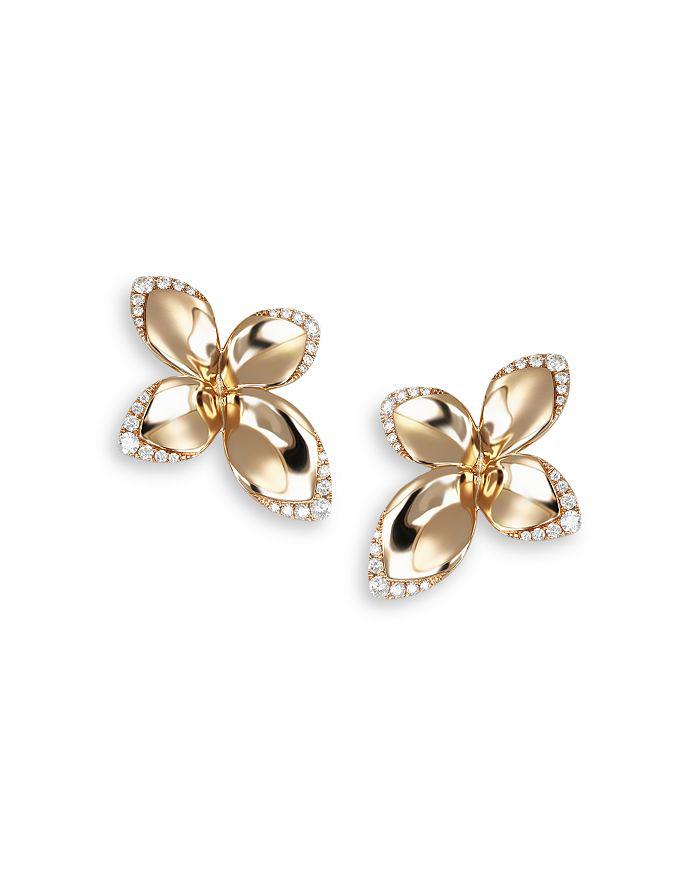 Pasquale Bruni 18K Rose Gold Giardini Segreti Diamond Flower Statement Earrings