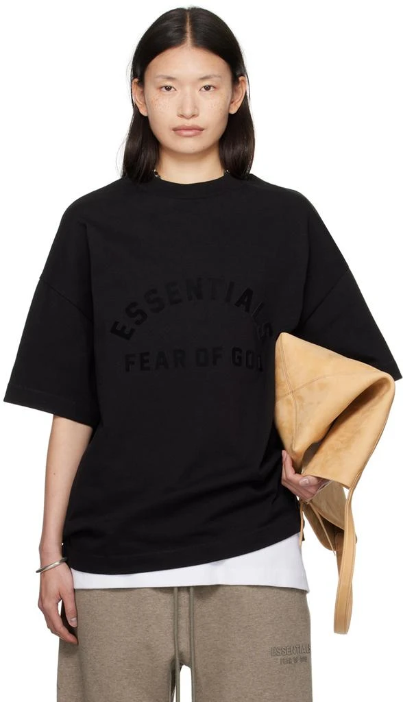 Essentials Black Bonded T-Shirt 1