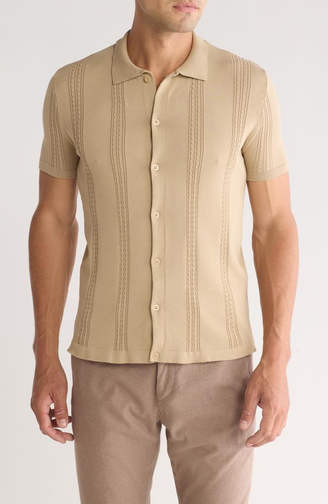TR Premium Knit Short Sleeve Button-Up Shirt