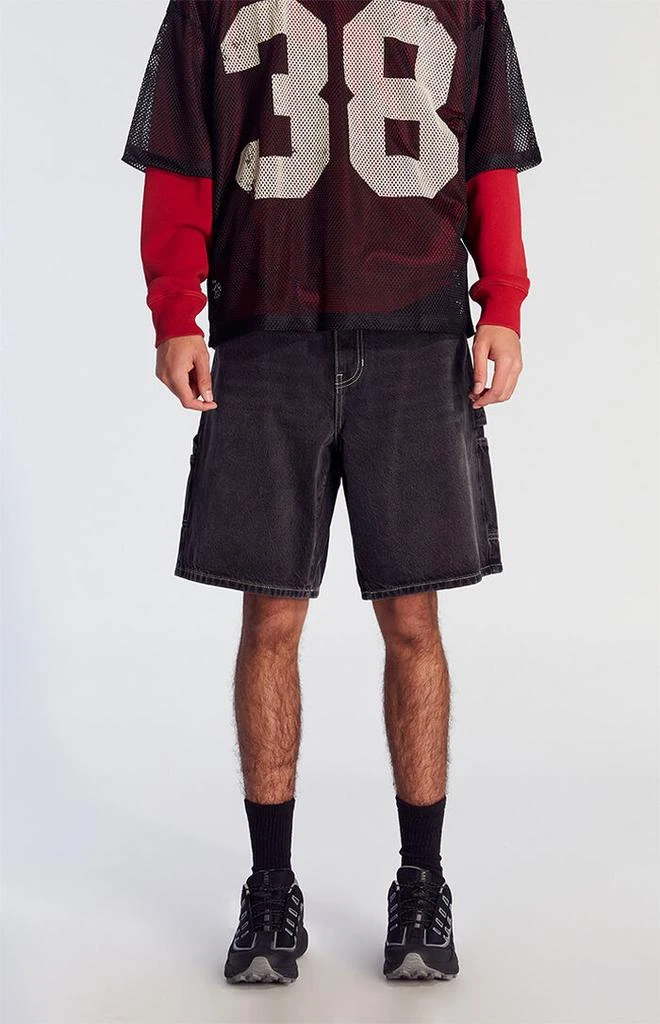 PacSun Black Baggy Denim Carpenter Shorts 3