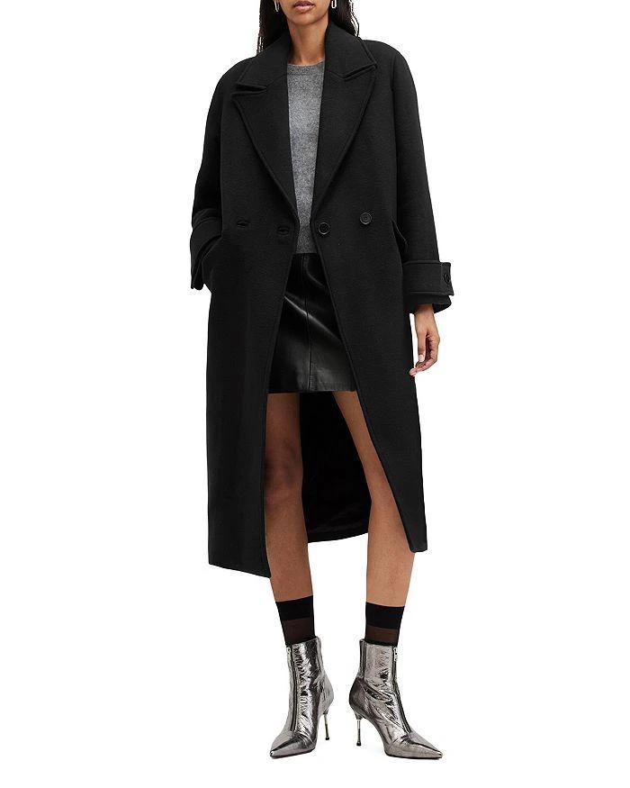 ALL SAINTS Mabel Double Breasted Oversized Coat 1