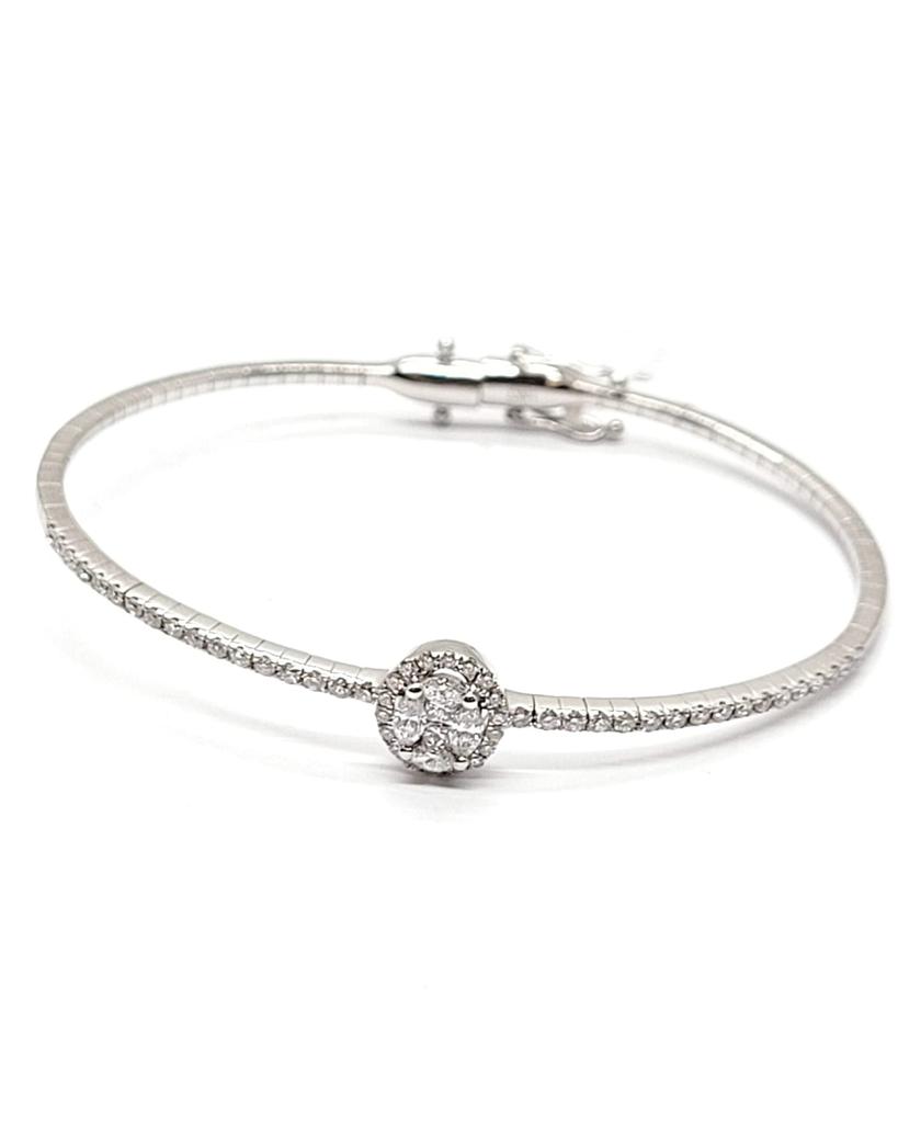 Andreoli 18K White Gold Diamond Bangle Bracelet