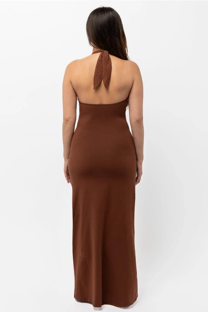Los Angeles Apparel 8374 - Cotton Spandex Halter Maxi Dress 8
