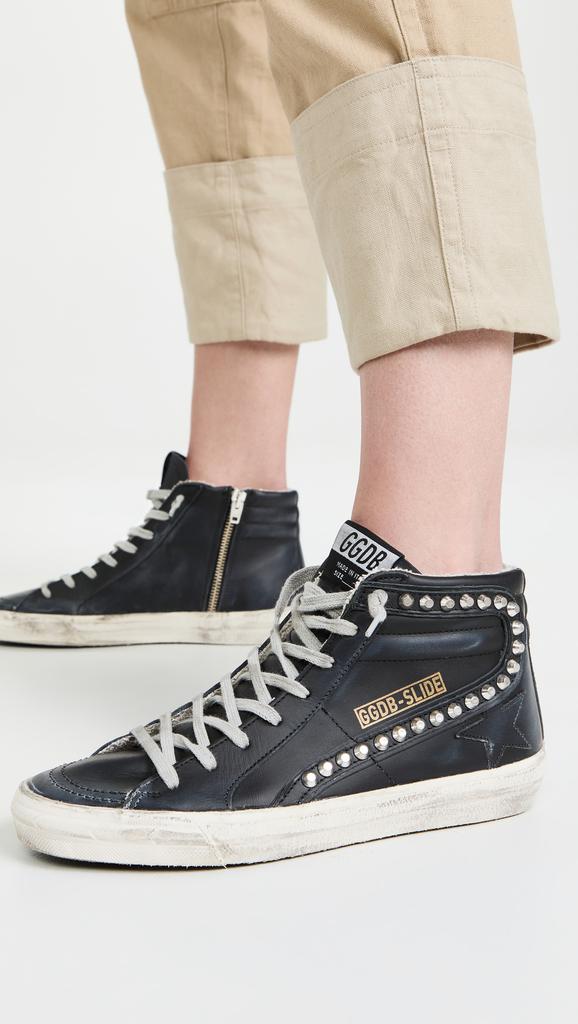 Golden Goose Studded Leather Slide Sneakers