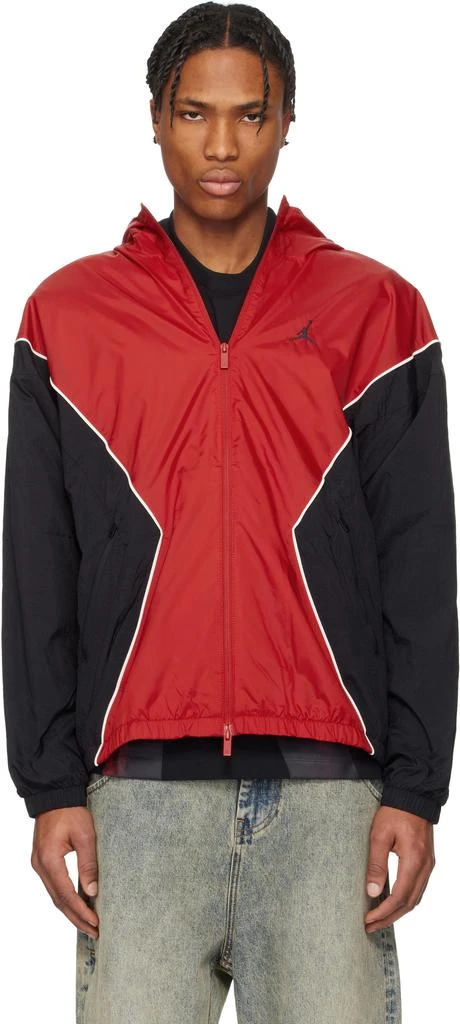 Jordan Red & Black Jordan Brooklyn Hooded Draft Jacket 1