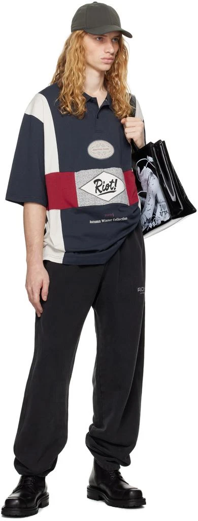 Martine Rose Navy Oversized Panelled Polo 4