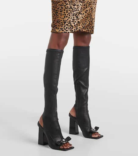 Versace Gianni Ribbon leather knee-high boots 4