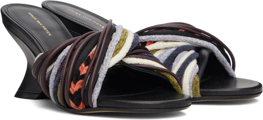 Dries Van Noten Multicolor Open-Toe Leather Mule Heeled Sandals 4