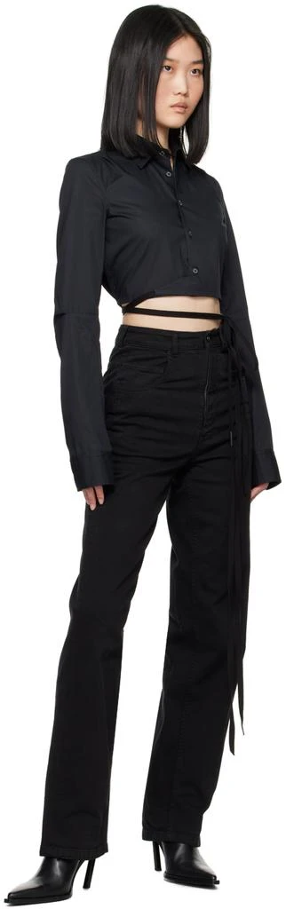 ANN DEMEULEMEESTER Black Dea Cropped Shirt 4