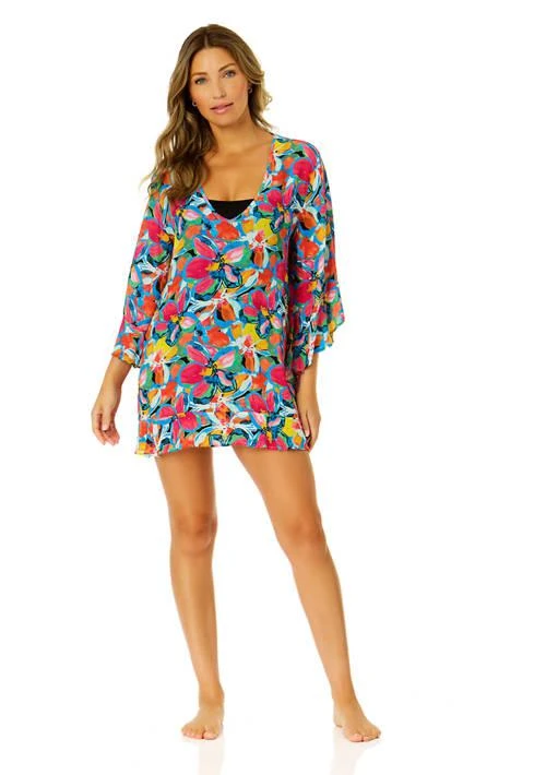 Anne Cole Cole Womens Amalfi Coast Floral Printed Swim Coverup 1