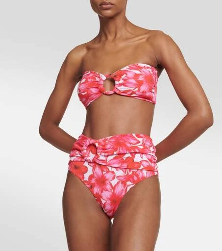 Alexandra Miro Carlotta printed bandeau bikini top 2