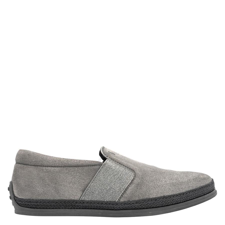 Tods Men's Elastico Gomma Rafia Suede Slip-Ons