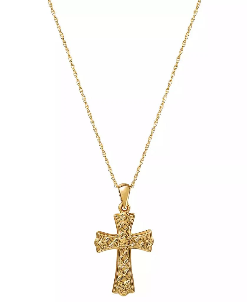 Giani Bernini Ornate Flared Cross 18" Pendant Necklace in 18k Gold-Plated Sterling Silver, Created for Macy's 3