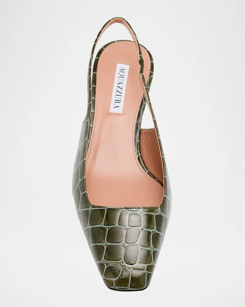Aquazzura Croco Slingback Ballerina Pumps 5