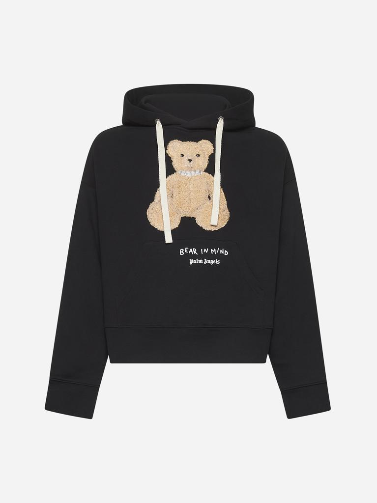 Palm Angels Black cotton Bear in Mind hoodie