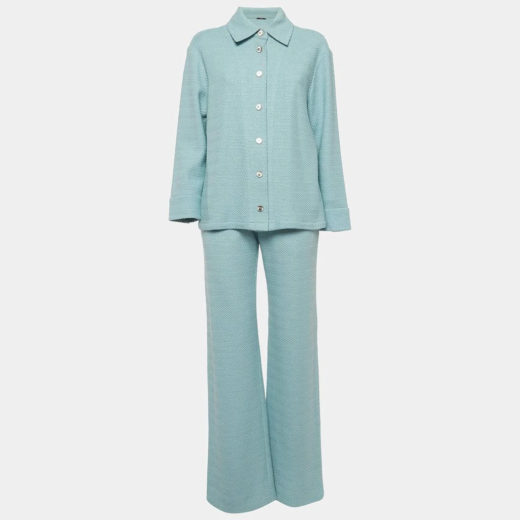 Alexis  Alexis Blue Cotton Crochet Shirt and Kiana Pants Set M/S 1