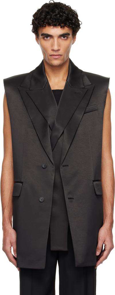 Jean Paul Gaultier Black Double Layer Body Detail Vest