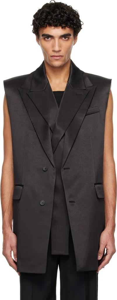 Jean Paul Gaultier Black Double Layer Body Detail Vest 1