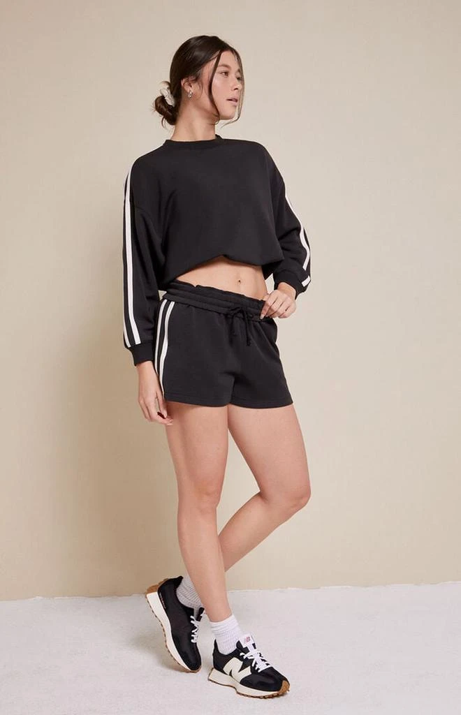 PAC 1980 Active Black Stripe Side Sweat Shorts 1