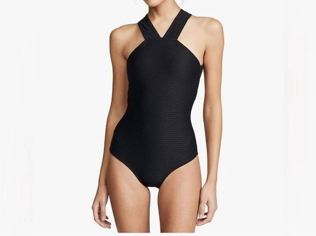 Shoshanna High Neck One Piece In Black