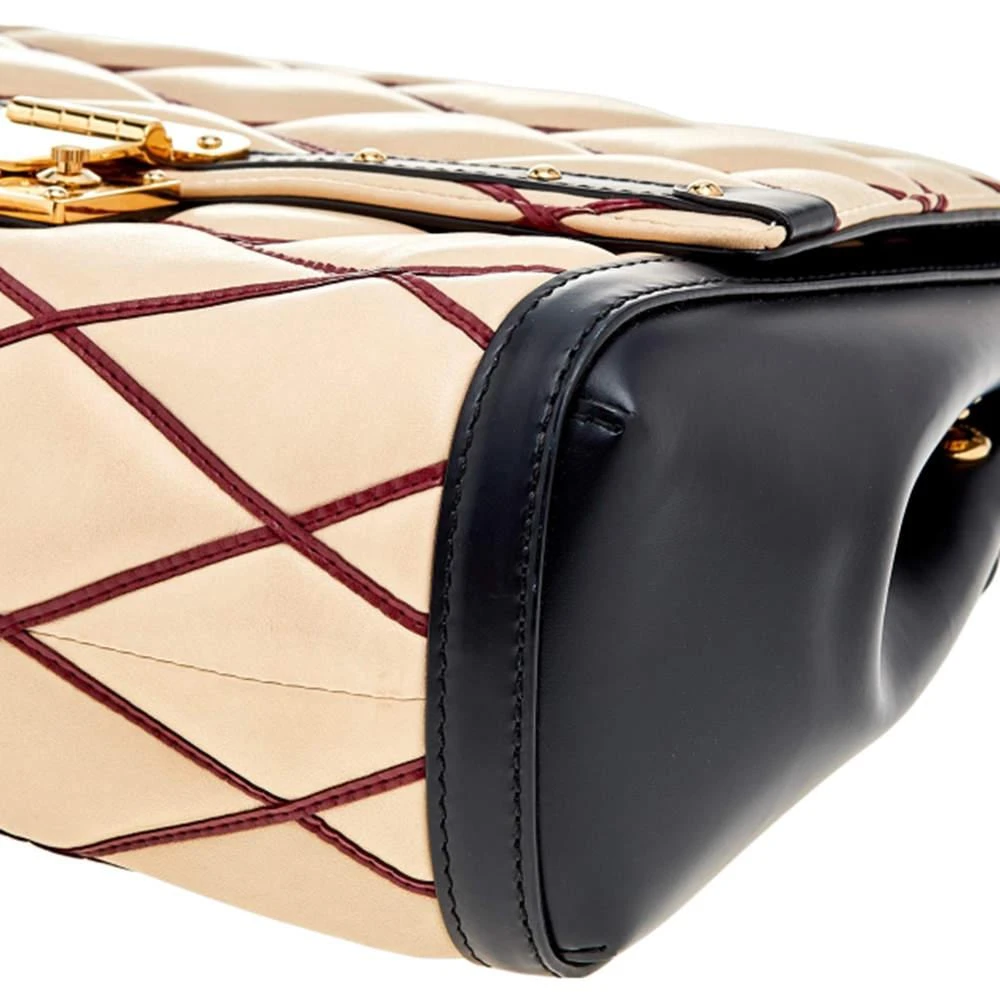 Louis Vuitton Louis Vuitton Beige/Black Leather Malletage Pochette Flap Bag 12