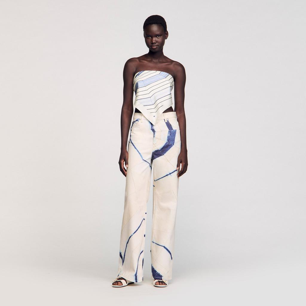 Sandro Wide-leg striped jeans