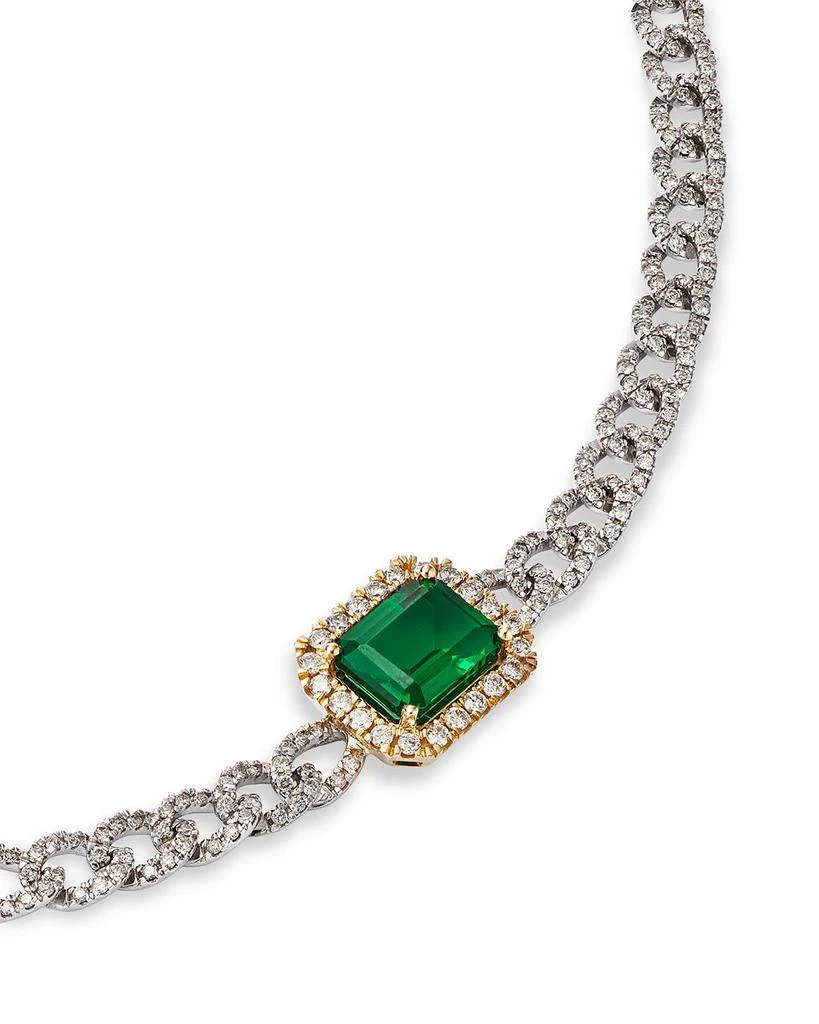 Bloomingdale's Fine Collection Emerald & Diamond Link Choker Necklace in 14k Yellow & White Gold, 14-18" - Exclusive 4