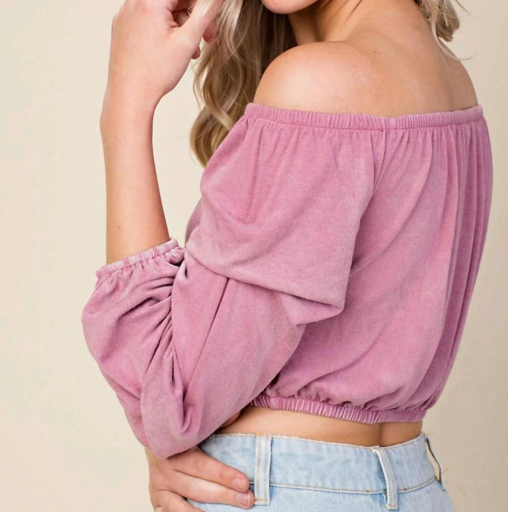 Honey Punch Wild Child Crop Top In Mauve 3
