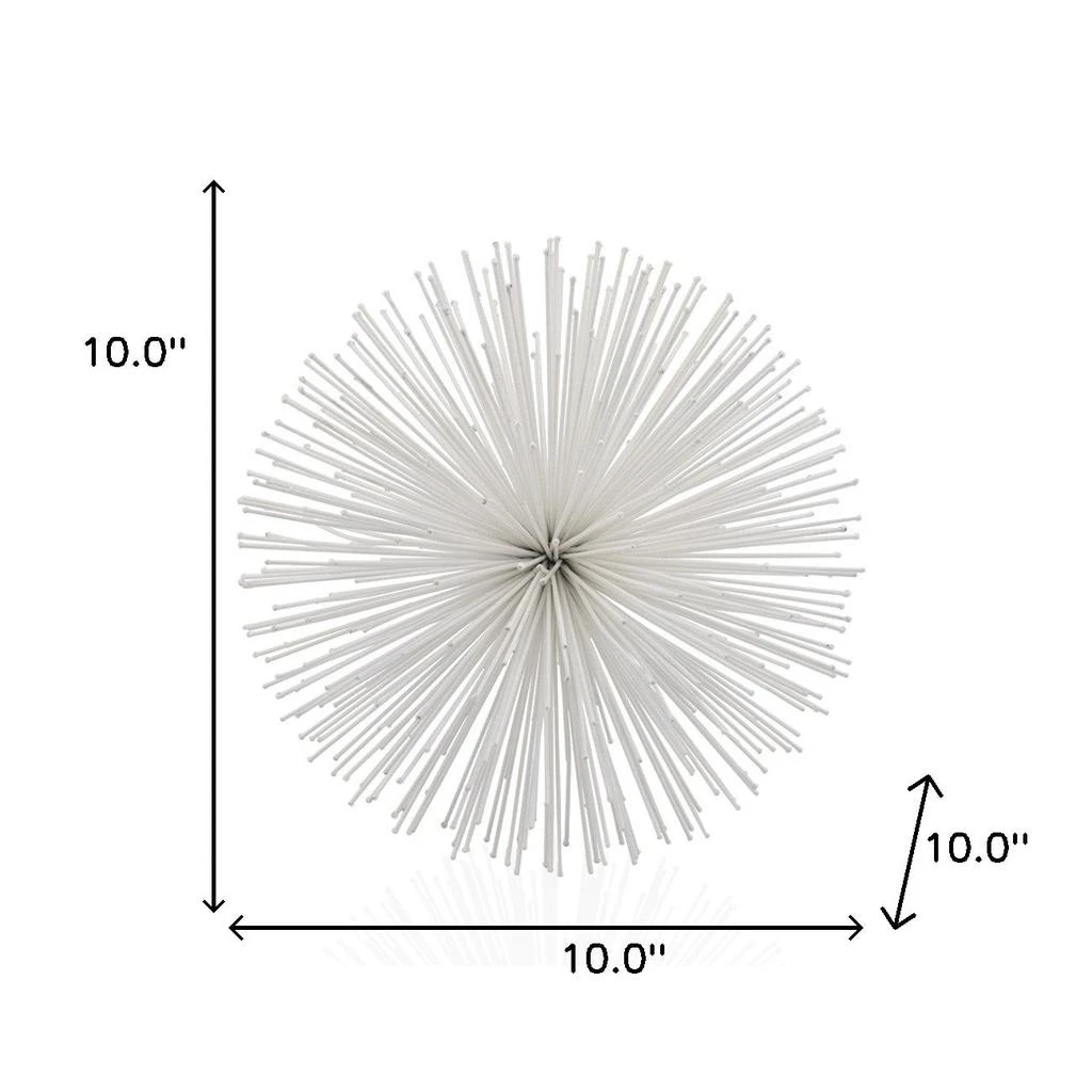 Hivvago 10" White Iron Decorative Orb Tabletop Sculpture 5
