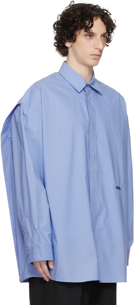 032c Blue 'Please Steam' Oversized Shirt