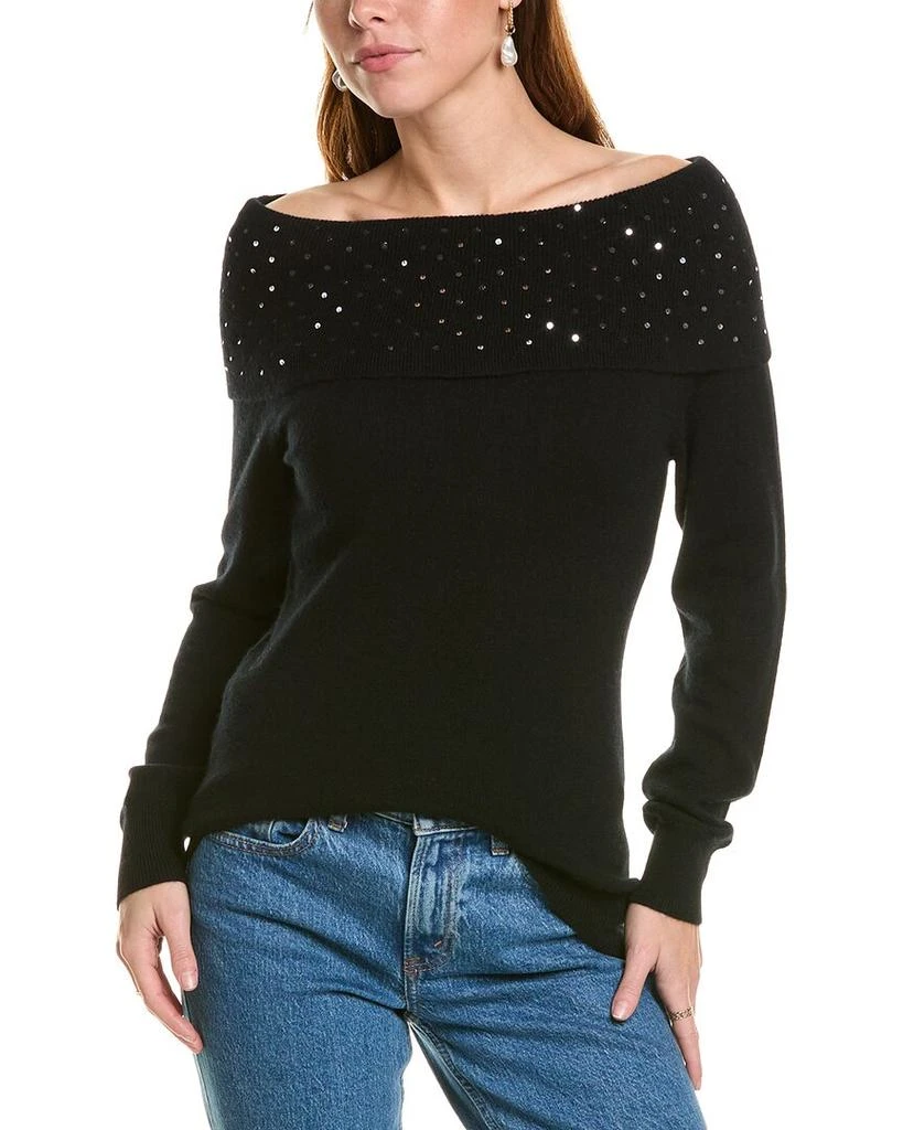 sofiacashmere Off-the-Shoulder Cashmere Sweater 1