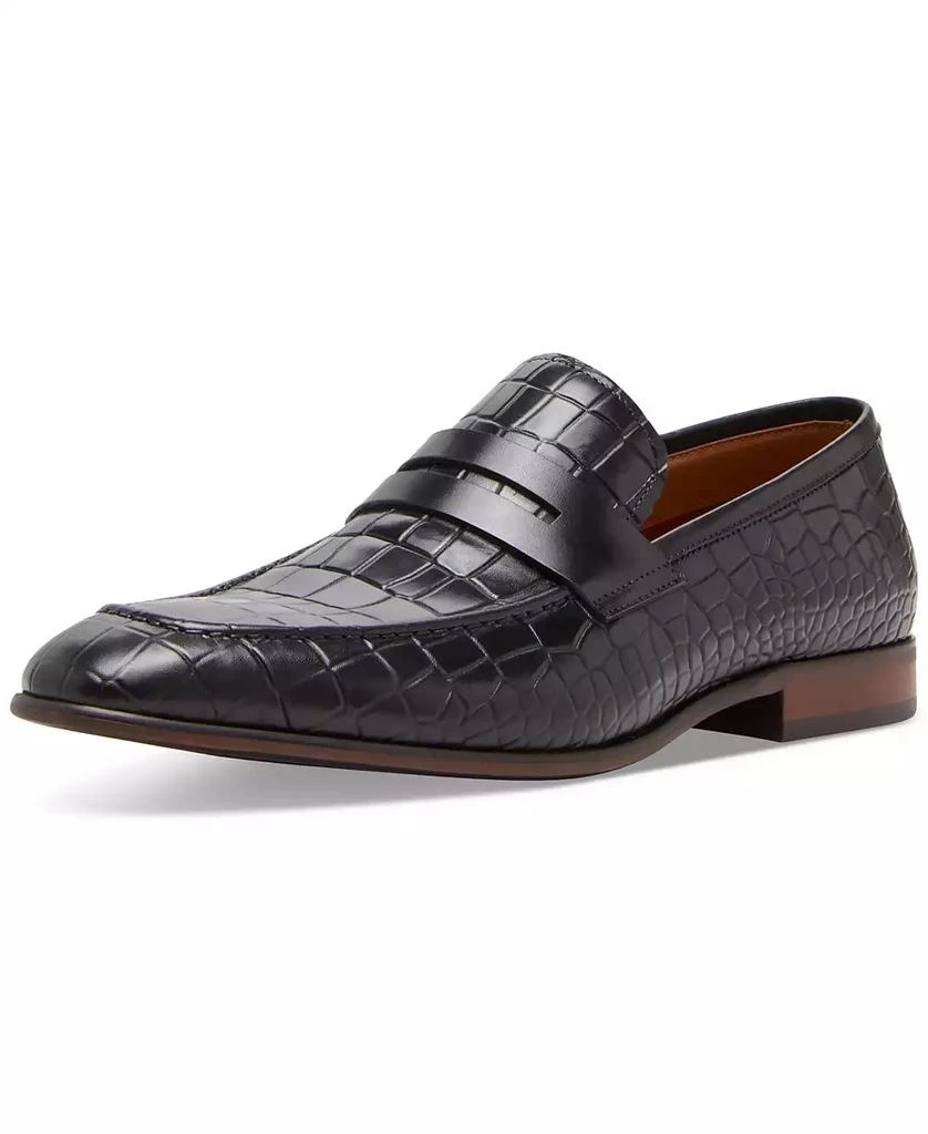 Steve Madden Men's Julius Croc-Embossed Slip-On Penny Loafers 7