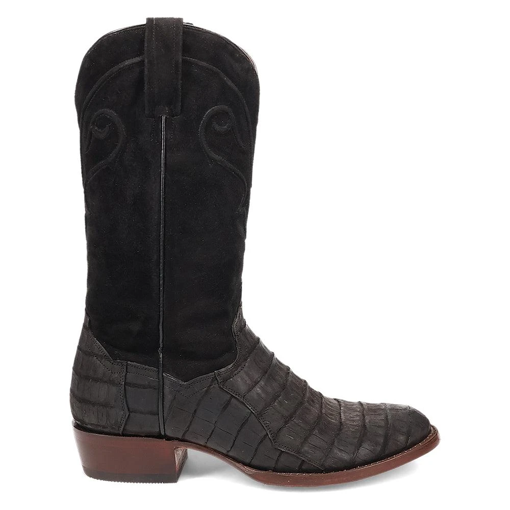 Dan Post Boots Alvis Emrboidered Caiman Round Toe Pull On Cowboy Boots