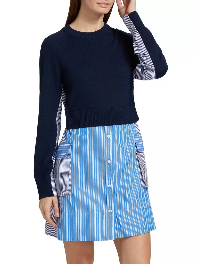 Tanya Taylor Lorraine Merino Wool &amp; Cotton Combo Dress 3