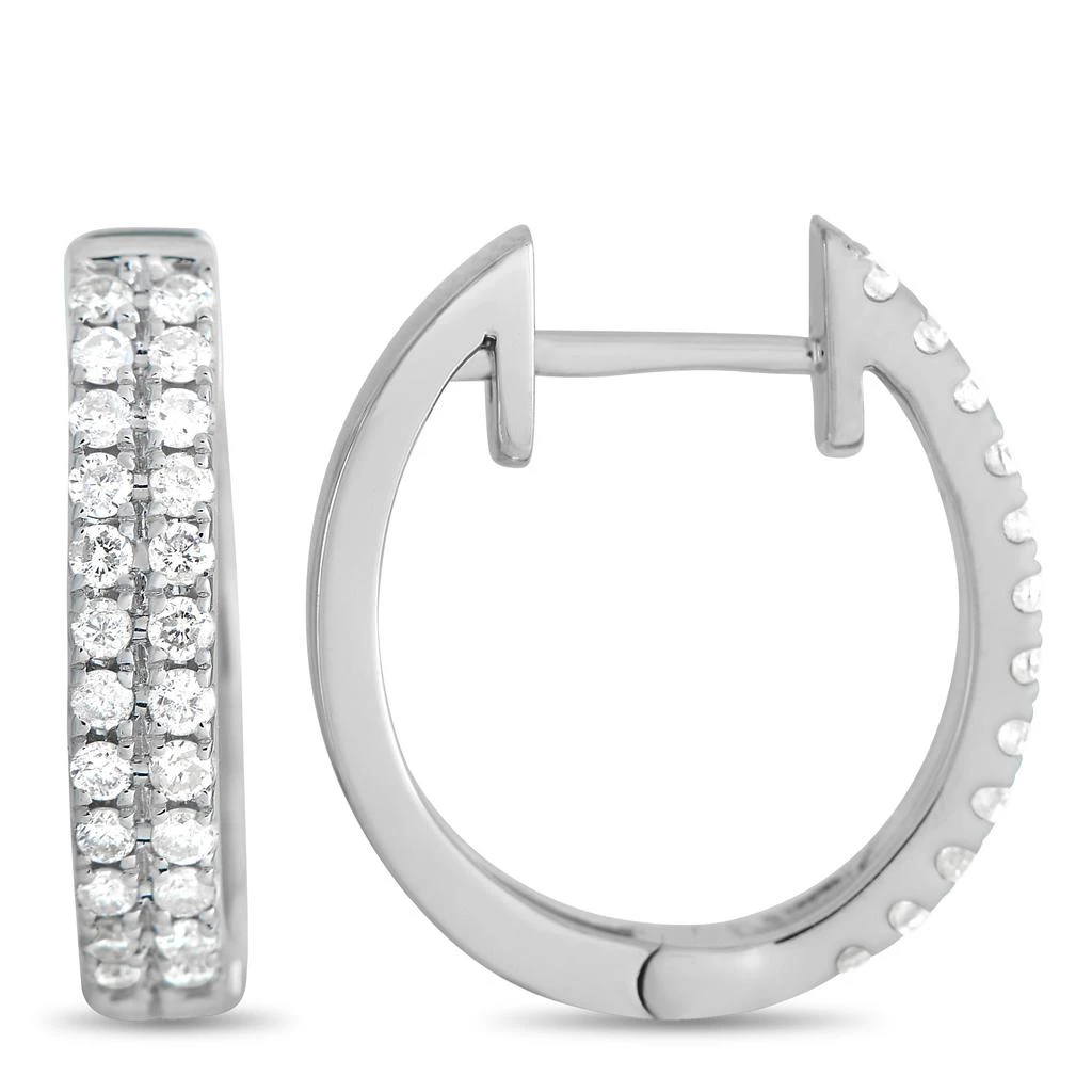 Non Branded 14K White Gold 0.50ct Diamond Hoop Earrings 2